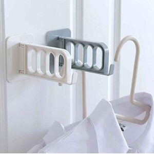 JEONSWOD Hanger Hooks, Clothes Storage Rack, Multi Function Self Adhesive Wall Hanging Coat Plastic Clothes Dryer Rack Hanging Holder (Color : White)