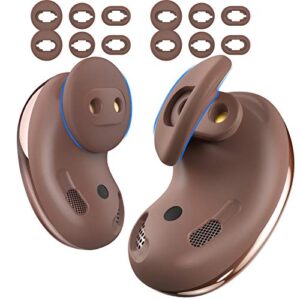 ahastyle galaxy buds live ear tips 6 pairs silicone earbuds wingtips replacement tips accessories compatible with samsung galaxy buds live (brown)