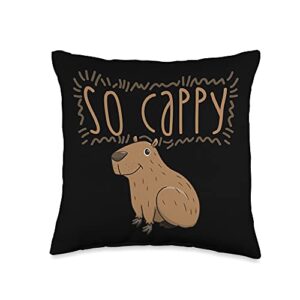 cpybara gifts & accessories funny capybara throw pillow, 16x16, multicolor