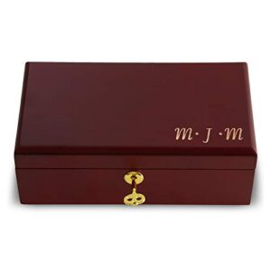 let's make memories personalized engraved wooden valet - keepsake box - secure storage - for dads and grads - father's day gift - 9”w x 5”l x 3.5”h