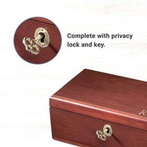 Let's Make Memories Personalized Engraved Wooden Valet - Keepsake Box - Secure Storage - For Dads and Grads - Father's Day Gift - 9”W x 5”L x 3.5”H