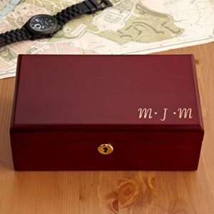 Let's Make Memories Personalized Engraved Wooden Valet - Keepsake Box - Secure Storage - For Dads and Grads - Father's Day Gift - 9”W x 5”L x 3.5”H