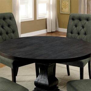 BOWERY HILL 48-inch Wood Round Dining Table in Antique Black