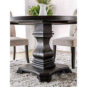 BOWERY HILL 48-inch Wood Round Dining Table in Antique Black