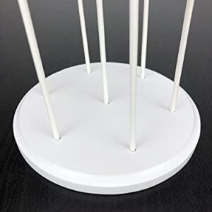 NANGOPOP 2 Pack Cake Pop Stand - 7 Hole Wood Lollipop Holder Display Round Candy or Sucker Stand for Wedding, Birthday Party, White