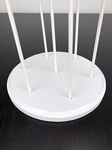 NANGOPOP 2 Pack Cake Pop Stand - 7 Hole Wood Lollipop Holder Display Round Candy or Sucker Stand for Wedding, Birthday Party, White