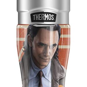 THERMOS Marvel Loki TVA Loki STAINLESS KING Stainless Steel Travel Tumbler, Vacuum insulated & Double Wall, 16oz