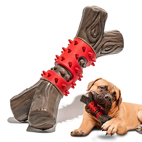 RANTOJOY Tough Dog Toys Aggressive Chew Toys for Large Dogs, Durable Dog Chew Toys for Medium Large Breed, Nylon Rubber Dog Teething Stick Toys Puppy Chewers Dogs Birthday Gift Nearly Indestructible