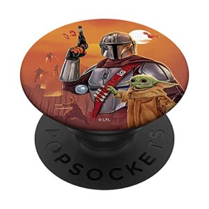 star wars: the mandalorian & grogu space western exclusive popsockets popgrip: swappable grip for phones & tablets