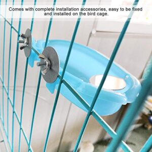 Bird Bath with Mirror, Cute Pet Parrot Bathtub Bird Bathing Box with Mirror Bird Cage Toy Accessory Blue(not for Macaws)