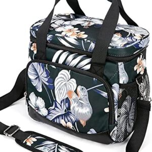 SARHLIO Insulated Lunch Bag for Women Men Reusable Lunch Box with Padded Adjustable Shoulder Strap Large Wide-Open Leakproof Cooler Tote Bag for Office Work School Picnic Beach(BPK01B)