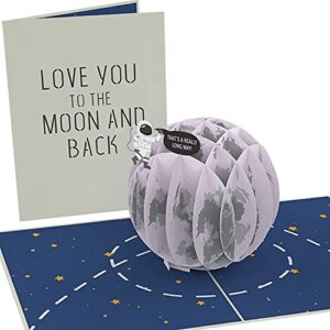 poplife love you to the moon and back 3d pop up card - valentine’s day card, happy birthday, anniversary surprise, just because, mother's day, father's day - for husband, for wife, for son, for daughter, for mom, for dad, for grandson, for granddaughter
