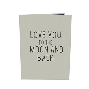 PopLife Love You to the MOON and Back 3D Pop Up Card - Valentine’s Day Card, Happy Birthday, Anniversary Surprise, Just Because, Mother's Day, Father's Day - for Husband, for Wife, for Son, for Daughter, for Mom, for Dad, for Grandson, for Granddaughter