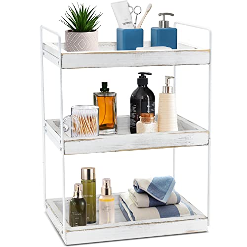 3 Tier Bathroom Counter Organizer, Counter Standing Rack Cosmetic Holder, Bathroom Countertop Organizer and Storage Shelf, Vanity Organizer Bathroom Counter Tray and Kitchen Spice Rack Standing…