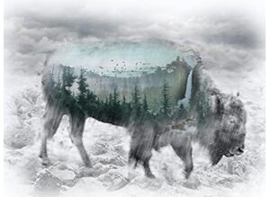 hoffman call of the wild digital t4858 483 fog bison buffalo 30" digital panel