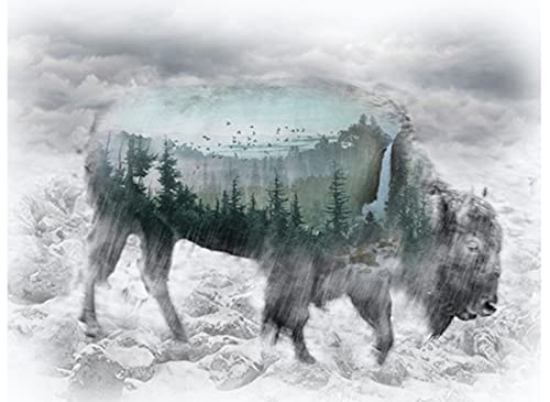 Hoffman Call of The Wild Digital T4858 483 Fog Bison Buffalo 30" Digital Panel