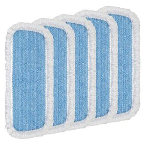 mexerris microfiber spray mop pads replacement heads washable reusable mop refills for wet dry mop floor cleaning compatible with bona care system for kitchen home commercial - blue 5 pack