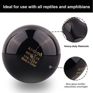 Reptile Heat Lamp - 60 Watt Reptile Night Heat Bulb Terrarium Moon-Like Light Bulb for Bearded Dragon Gecko Snake Turtle and Lizard