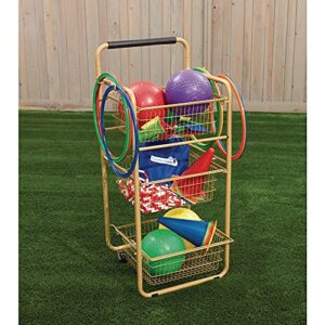 excellerations outdoor storage cart with removable baskets, mobile tip-proof cart, indoor-outdoor, versatile and compact storage, simple assembly, easy to clean (item # storcart)
