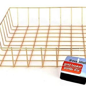 Gold Iron Wire Baskets and Trays, Round and Rectangular, 4-ct Sets (Tray)