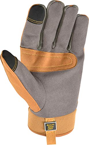 Wells Lamont Men's Wearpower Synthetic Hybrid Duck Canvas Work Gloves, Medium (7743M), Brown