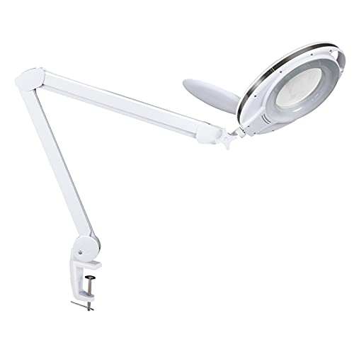 Cosywarm Magnifying Lamp, Magnifying Glass with Light and Clamp Hands Free, Adjustable Swivel Arm, LED Magnifier Work Lamp for Reading, Crafts, Sewing, Coin Collection, Hobbies, Workbench.