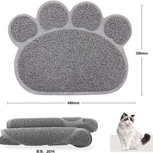 Cat Litter Mat, GOLDCHAMP Premium PVC Feeding Mat with Non-Slip & Waterproof Back Easy to Clean, for Small Size Pet 30 * 40cm 2PCS