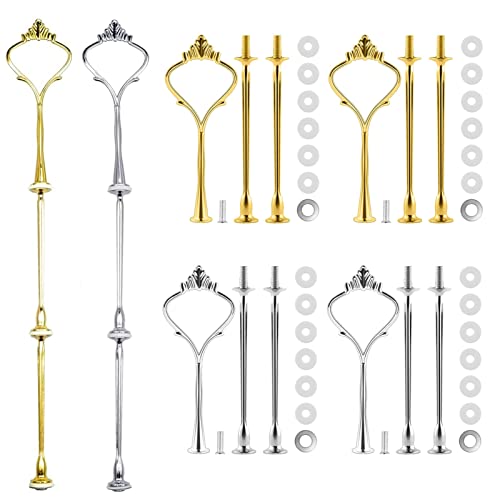 6 Sets Cake Tray Stand Handle, BetterJonny 3 Tier Cake Stand Fittings Hardware Holder for Wedding and Party Making Resin Cupcake Dessert Platter Stand