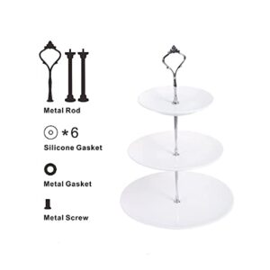 6 Sets Cake Tray Stand Handle, BetterJonny 3 Tier Cake Stand Fittings Hardware Holder for Wedding and Party Making Resin Cupcake Dessert Platter Stand