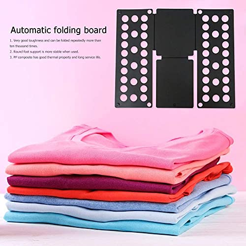 Eleckal Magic Lazy Clothes Cloth Clothing Folder Folding Board Laundry Folder Flip Fold Fast Clothes Flip Folder Organizer Laundry Room Organizer for Kids and Adults, Black