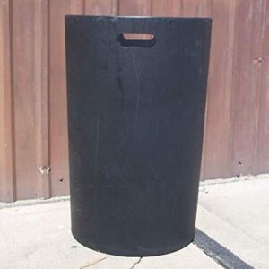 Whiskey Barrel Trash Can with Single Hinged Lid