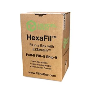 idl packaging hexafil honeycomb packing kraft paper 15" x 1700' in self-dispensed box - patented cushioning box filler for void filling, moving, shipping - alternative to bubble plastic