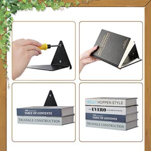 Jetec Triangle Floating Bookshelf Iron Floating Shelves Invisible Wall Mounted Bookshelf Multipurpose Shelf for Home Library (Black,6 Pieces)