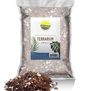 Terrarium Potting Soil Mix (4 Quarts), w/Blended Filtering Charcoal Custom Made for Terrariums