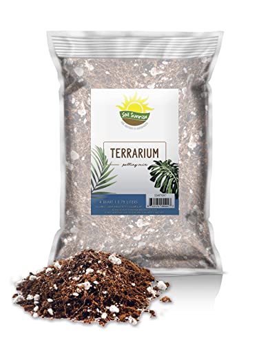 Terrarium Potting Soil Mix (4 Quarts), w/Blended Filtering Charcoal Custom Made for Terrariums