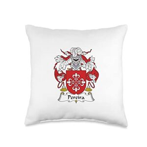 family crest and coat of arms clothes and gifts pereira coat of arms-family crest throw pillow, 16x16, multicolor