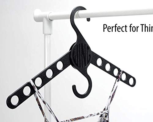 Wing Smart Hanger | Flat Foldable Heavy Duty Plastic Clothes Hanger | Space Saving Organizer for Closet | Dual Hooks Notched Shoulders | Multiple Hanging Items | 5 Pack Made in Korea