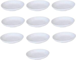 melamine plastic soy dipping sauce dishes, white, small, pack of 10, 3.5"