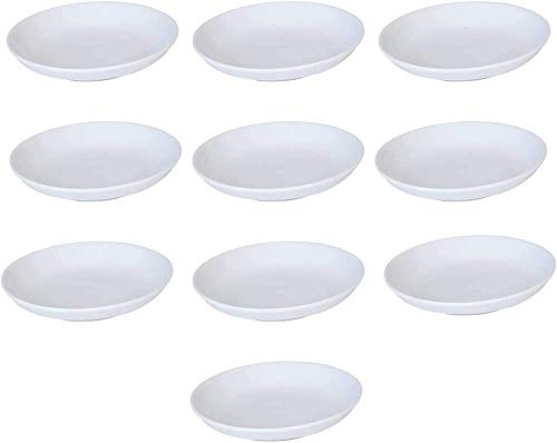 Melamine Plastic Soy Dipping Sauce Dishes, White, Small, Pack of 10, 3.5"