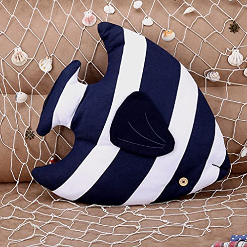 IMIKEYA Baby Bump Pillow Soft Fish Cushion Cotton Tropical Fish Pillow Stuffed Animal Pillow Lazy Sofa Office Chair Cushion Cartoon Back Cushion for Sofa Car Blue Sofa Pillows