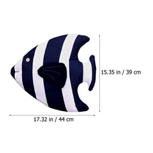 IMIKEYA Baby Bump Pillow Soft Fish Cushion Cotton Tropical Fish Pillow Stuffed Animal Pillow Lazy Sofa Office Chair Cushion Cartoon Back Cushion for Sofa Car Blue Sofa Pillows