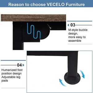 VECELO L-Shaped Corner CPU Stand Study Writing Table Workstation Gaming Computer Desk for Home Office,Coffee, 66