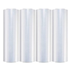 prinko 18" x 1500ft x 80 gauge thick (20 micron) clear cast pallet stretch wrap film pack of 4 rolls, 1500' per roll, total 6000' (4 rolls)