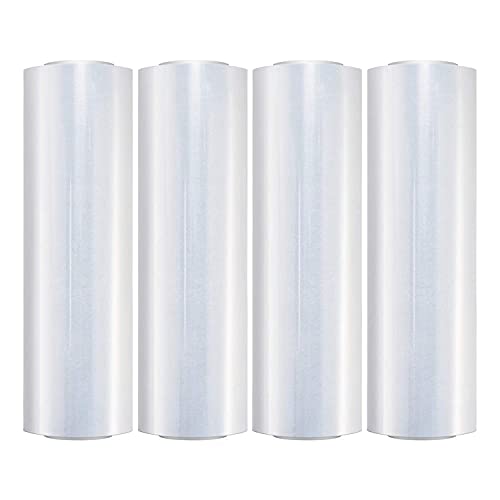 Prinko 18" x 1500ft x 80 Gauge Thick (20 Micron) Clear Cast Pallet Stretch Wrap Film Pack of 4 Rolls, 1500' Per Roll, Total 6000' (4 Rolls)