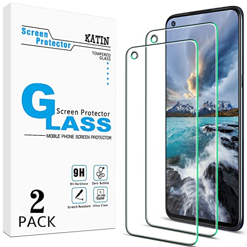 KATIN [2-Pack] For OnePlus Nord N100 [with Camera hole] Tempered Glass Screen Protector Anti Scratch, Bubble Free, 9H Hardness, Easy to Install, Case Friendly