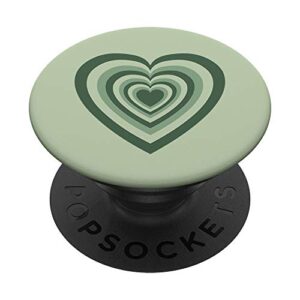 sage green coffee love heart latte pattern coffee lovers popsockets popgrip: swappable grip for phones & tablets