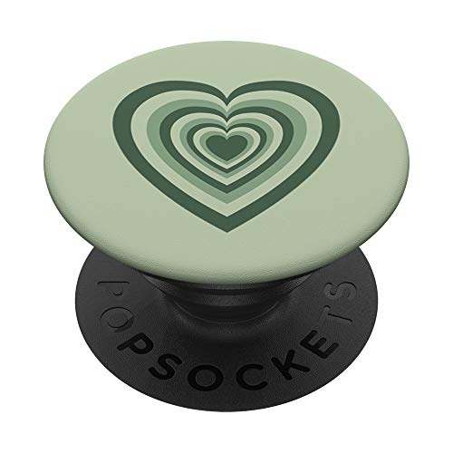 Sage Green Coffee Love Heart Latte Pattern Coffee Lovers PopSockets PopGrip: Swappable Grip for Phones & Tablets