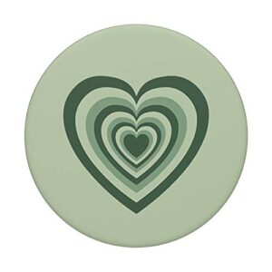 Sage Green Coffee Love Heart Latte Pattern Coffee Lovers PopSockets PopGrip: Swappable Grip for Phones & Tablets