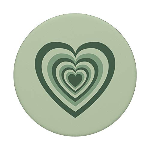 Sage Green Coffee Love Heart Latte Pattern Coffee Lovers PopSockets PopGrip: Swappable Grip for Phones & Tablets