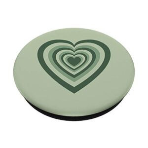 Sage Green Coffee Love Heart Latte Pattern Coffee Lovers PopSockets PopGrip: Swappable Grip for Phones & Tablets